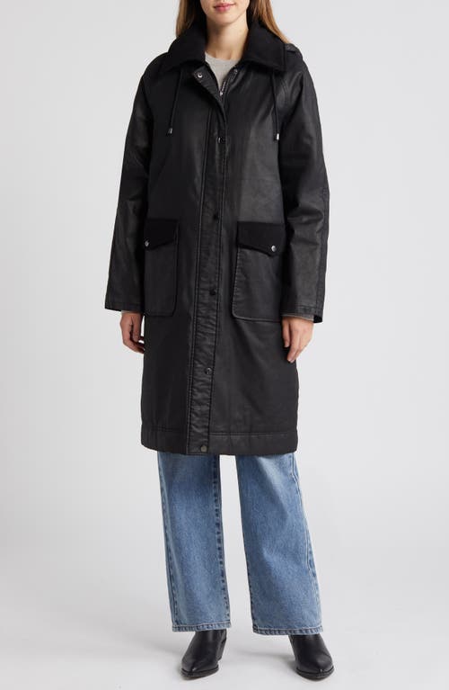 Shop Bernardo Waxed Cotton Twill Coat In Black