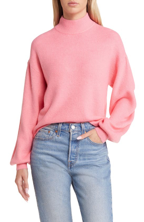 Vero Moda New Rubellefile Mock Neck Sweater In Sachet Pink Detail