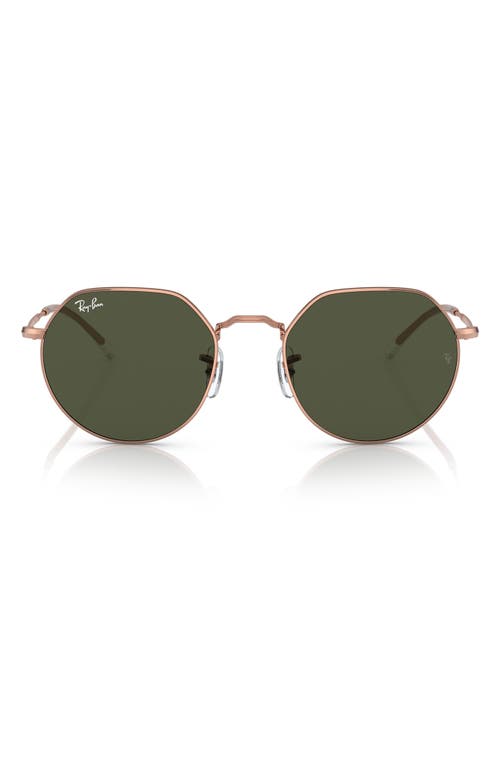 Ray-Ban Jack 53mm Round Sunglasses in Rose Gold at Nordstrom
