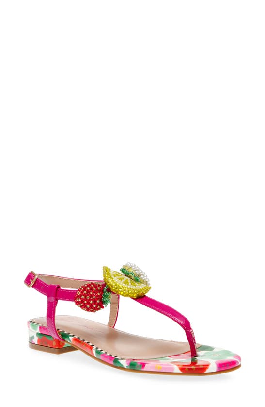 Betsey Johnson T-strap Sandal In Pink Multi