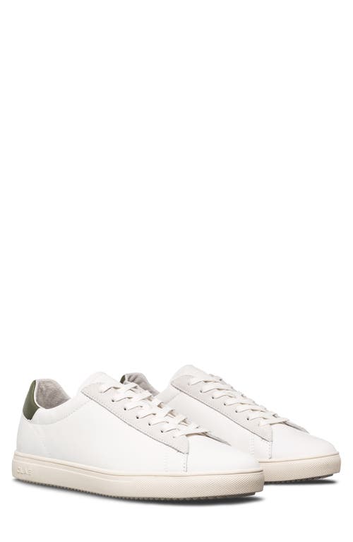 Shop Clae Bradley California Sneaker In White/olive Leather