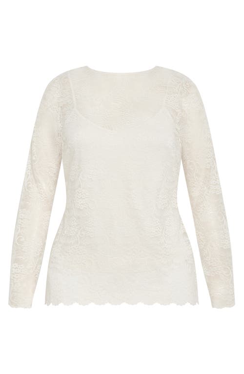 Shop City Chic Selena Lace Top In Cream