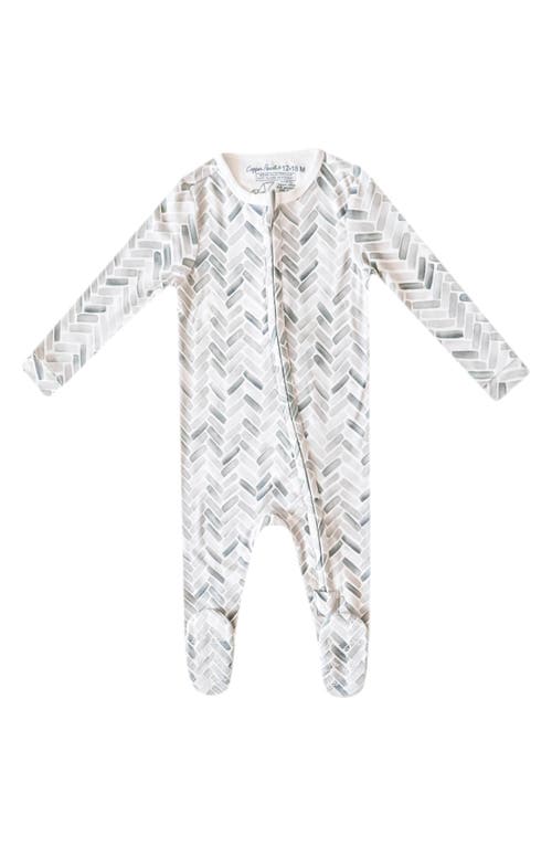 Copper Pearl Zip-Up Footie Pajamas Alta at Nordstrom,