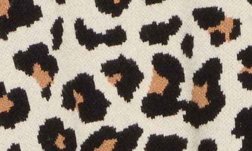 By Design Isa Faux Fur Collared Cardigan In Keira Leopard