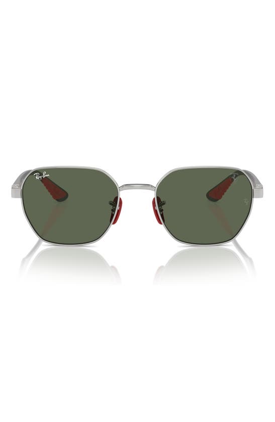 Ray Ban X Scuderia Ferrari 54mm Chromance Irregular Sunglasses In Silver