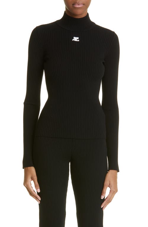 Courrèges Mock Neck Rib Sweater at Nordstrom,