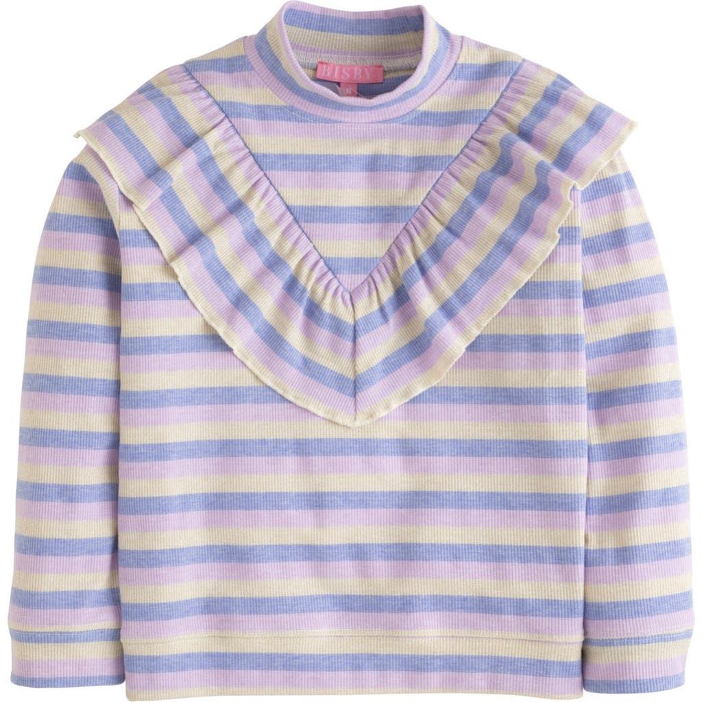 Bisby Kids' Sparkle Stripe Aspen Top In Lilac Sparkle Stripe