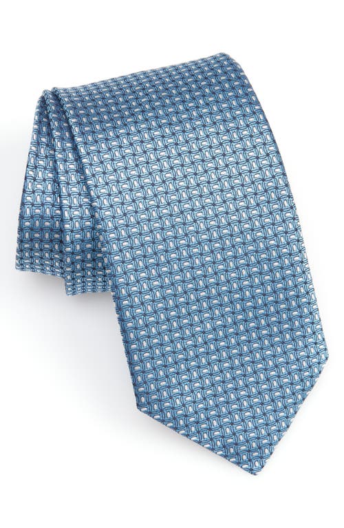 Shop Canali Geometric Silk Tie In Blue