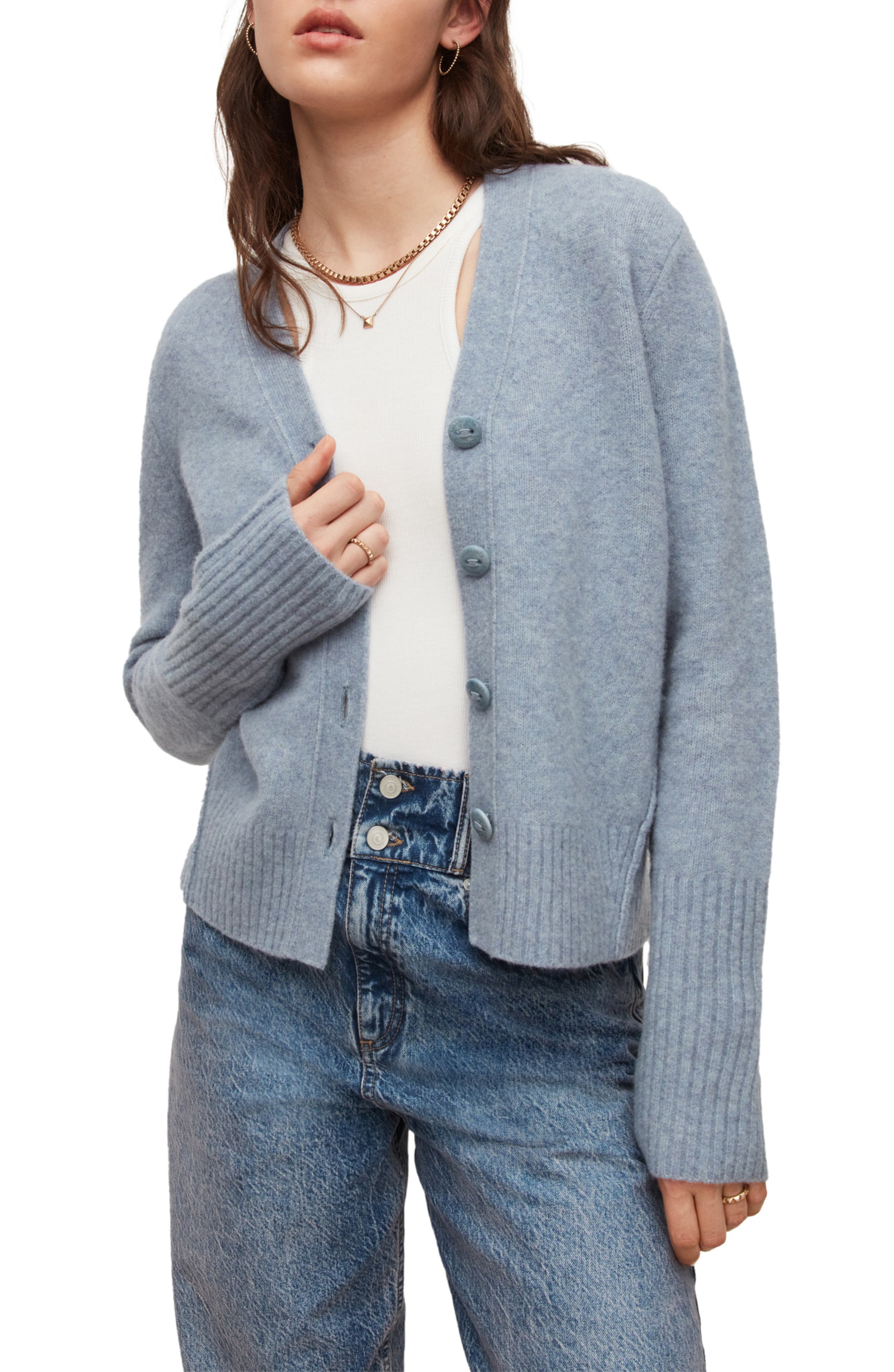 AllSaints Rufa Wool Blend Cardigan in 