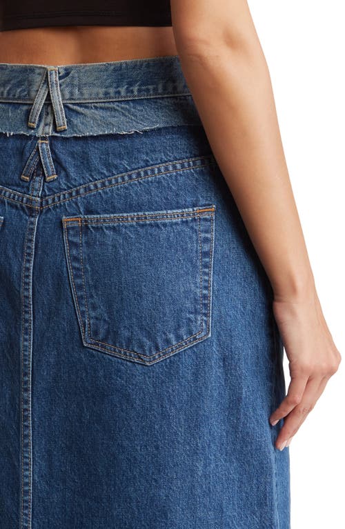 SLVRLAKE SLVRLAKE RE-WORK DALLAS DOUBLE HIGH WAIST ORGANIC COTTON DENIM MAXI SKIRT