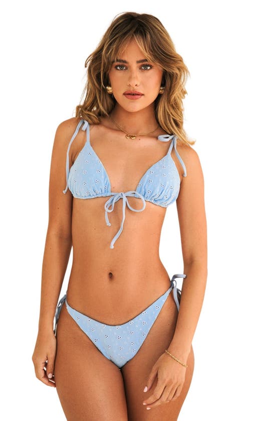 Shop Dippin Daisys Ellie Tie Front Triangle Bikini Top In Baby Blue