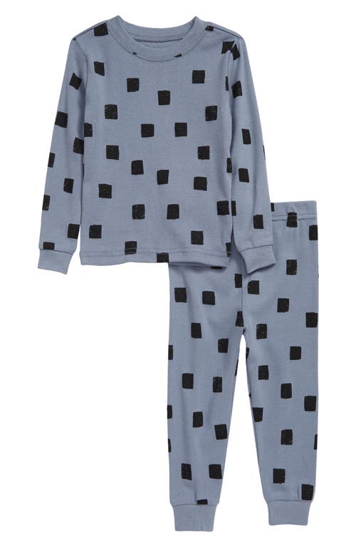 Petit Lem Shapes Fitted Organic Cotton Two-Piece Pajamas in 600 Blue