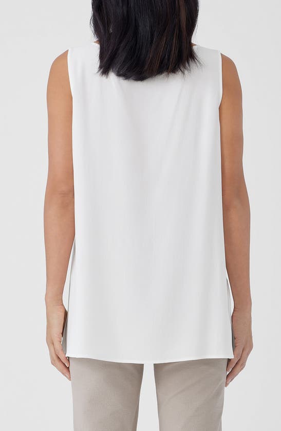 Shop Eileen Fisher Ballet Neck Silk Tunic Top In Ivory