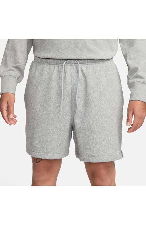 Shop Nike Club French Terry Flow Shorts In Dark Grey Heather/smoke Grey