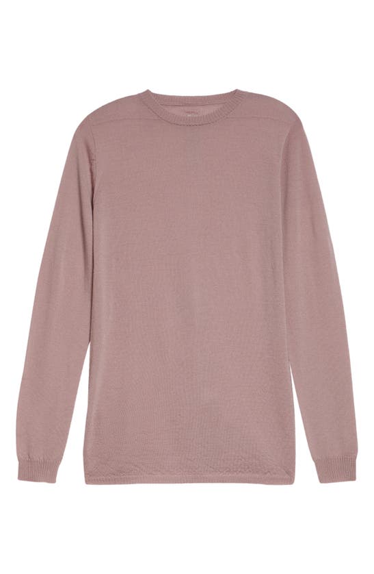 Shop Rick Owens Maglia Wool Crewneck Sweater In Dusty Pink