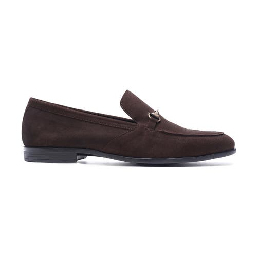 Carlos Santana Louis Bit Loafer In Brown Suede