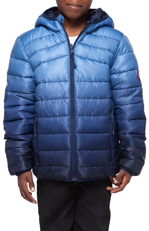 Shop Rokka&rolla Kids' Reversible Lightweight Puffer Jacket In Navy Peony