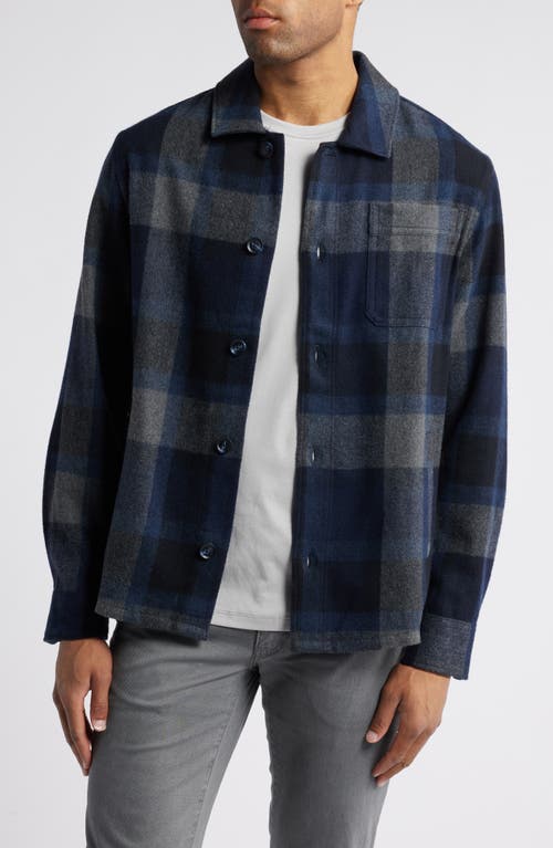 Shop Brax Santiago Button-up Overshirt In Dark Navy