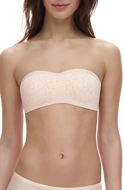 Chantelle Lingerie Norah Lace Trim Bandeau Bra In Blush-1n