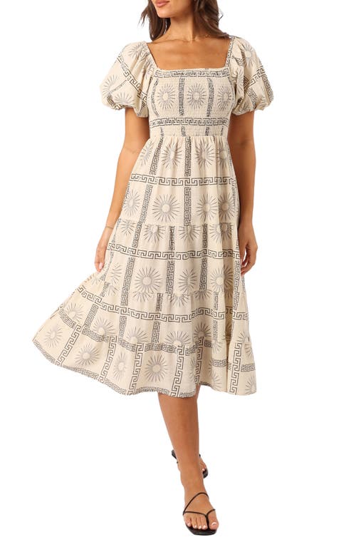 Petal And Pup Petal & Pup Soleil Puff Sleeve Midi Dress In Neutral