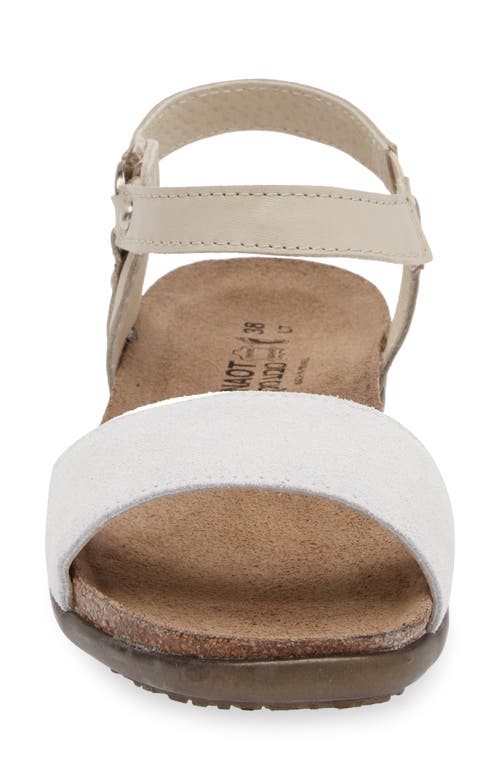 Shop Naot Sabrina Sandal In White Suede/ivory Leather