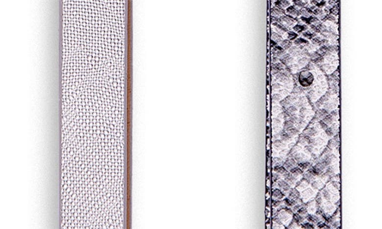 Shop Linea Pelle 2-for-1 Metal Keeper Belts In Silver/ Black/ White