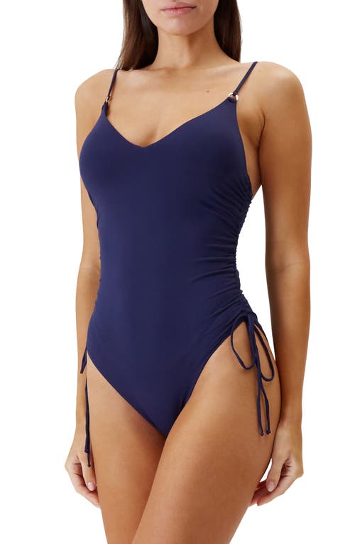 Melissa Odabash Havana Ruched One-Piece Swimsuit Navy at Nordstrom,