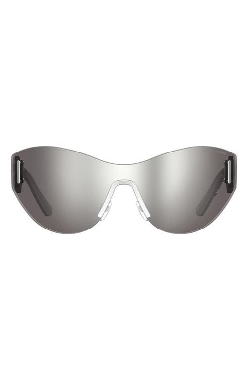 Shop Marc Jacobs 99mm Shield Sunglasses In Silver/silver Mirror