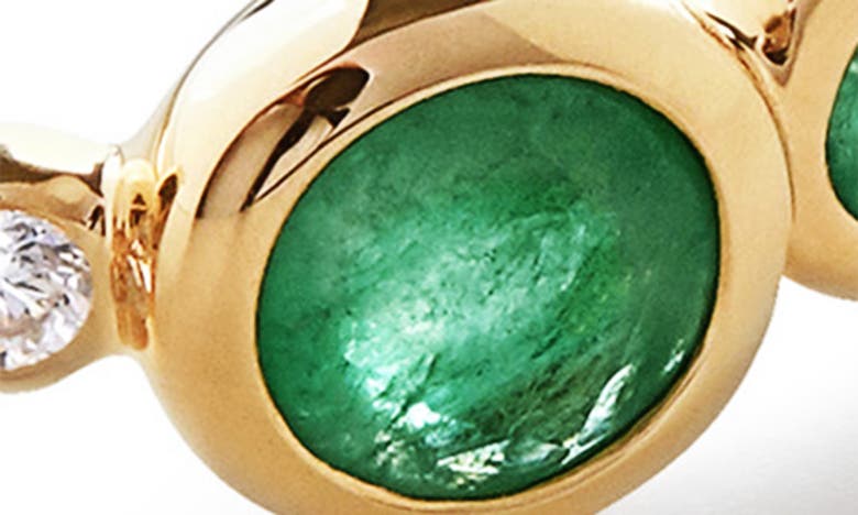 Shop Monica Vinader Siren Emerald & Diamond Stacking Ring In 14k Solid Gold / Emerald