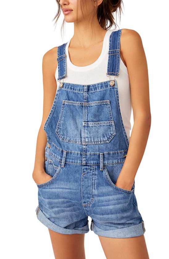 Shop Free People We The Free Ziggy Denim Shortalls In Mantra