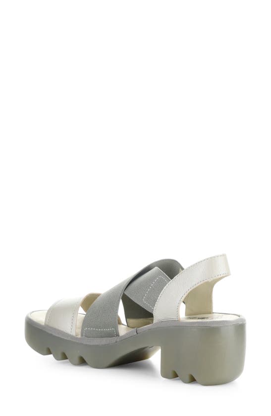 Shop Fly London Taji Platform Slingback Sandal In Silver Borgogna