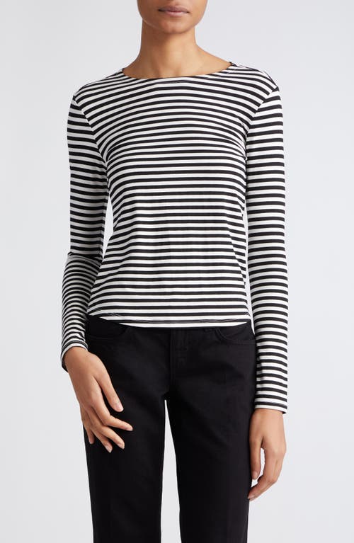 Shop L Agence L'agence Tess Stripe T-shirt In Black/white Stripe