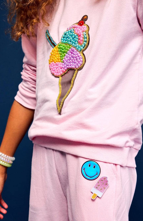 Shop Lola + The Boys Ice Cream Pearl Gem Set In Pink