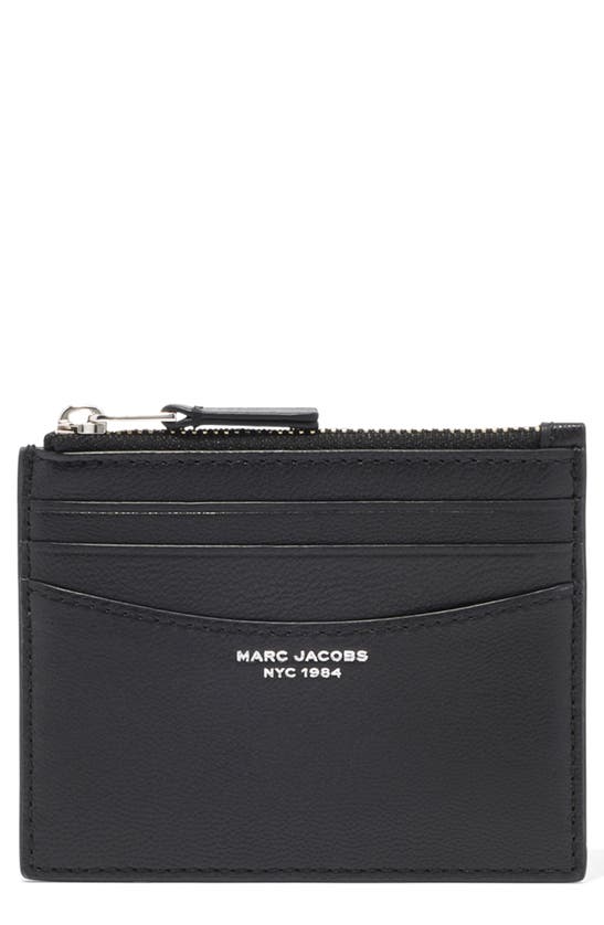 Marc Jacobs The Zip Card Case In Black/nickel