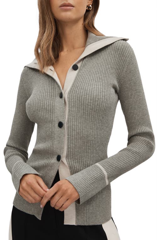 Shop Reiss Maia Rib Cardigan In Grey