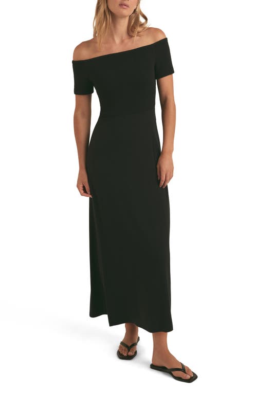 The Genevieve Off the Shoulder Maxi Dress in Black
