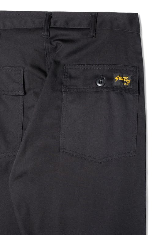 Shop Stan Ray Loose Straight Leg Fatigue Pants In Black Twill