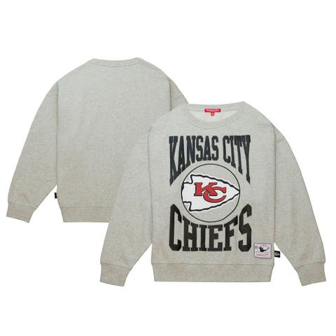 Women's Mitchell & Ness Heather Gray Tampa Bay Buccaneers Gridiron Classics Logo 3.0 Pullover Sweatshirt Size: Medium