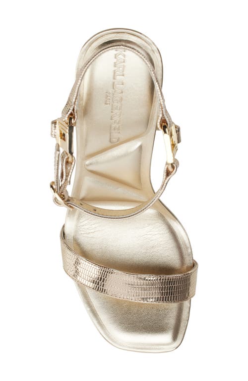 Shop Karl Lagerfeld Paris Cybil Ankle Strap Sandal In Champagne