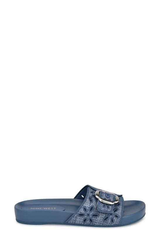 Shop Nine West Giulia Slide Sandal In Medium Blue