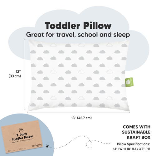 Shop Keababies 2-pack Toddler Pillows In Cloud