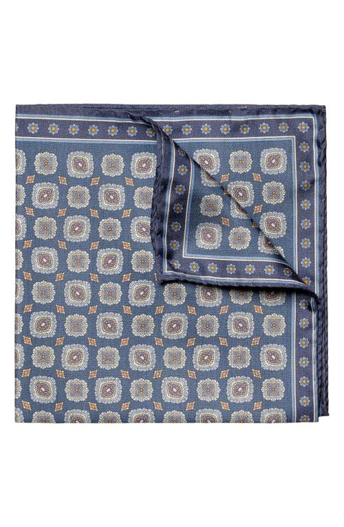 Eton Medallion Silk Pocket Square in Navy at Nordstrom