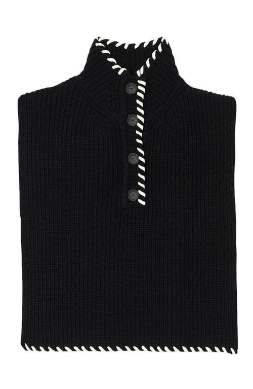 Shop Sandro Knit Collar Snood In Black