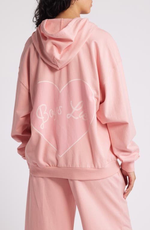 Shop Boys Lie Still Blushing Harley Cotton Zip-up Hoodie In Pink