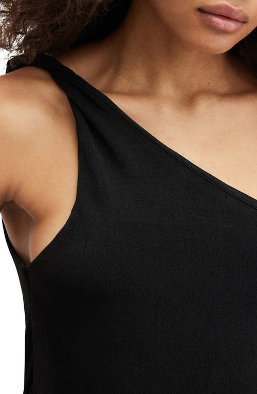 Allsaints Echo One-shoulder Top In Black