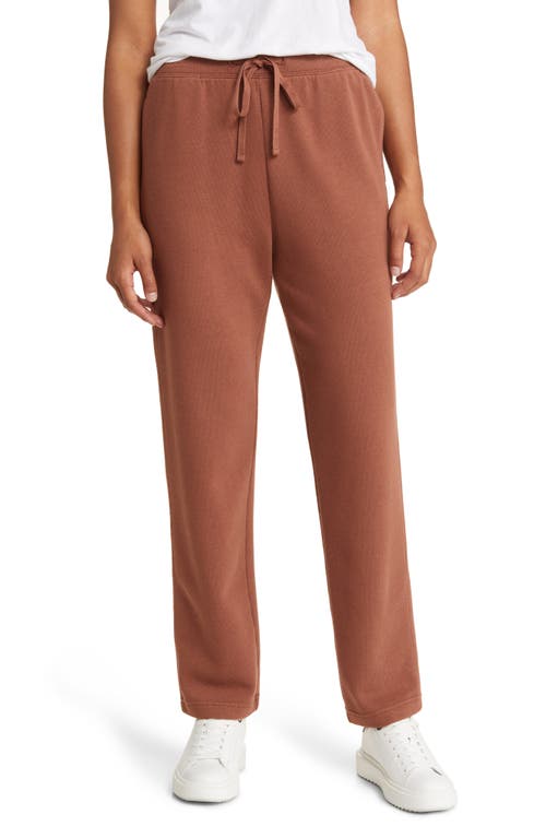 caslon(r) Straight Leg French Terry Pants in Brown Mink