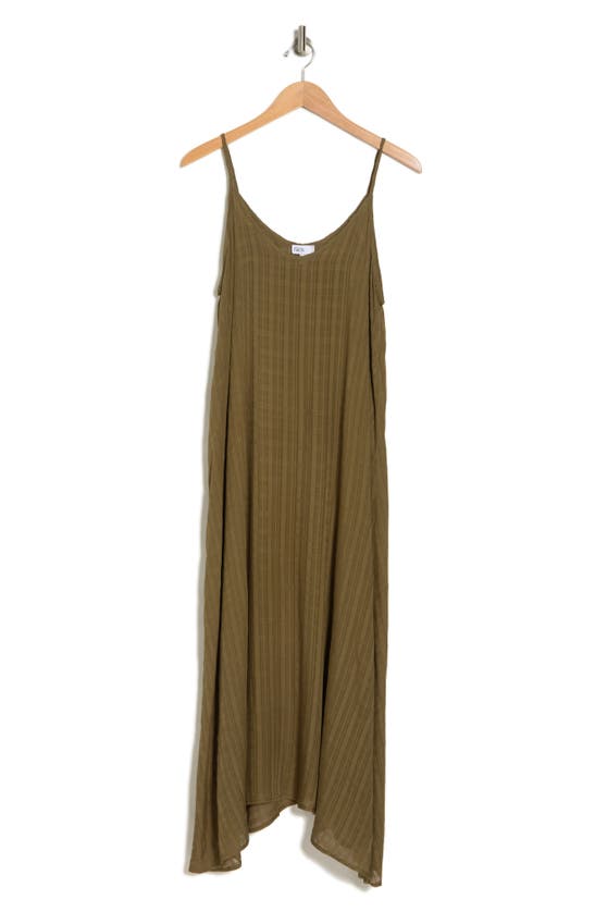 Shop Nordstrom Rack Flowy Cover-up Maxi Dress In Olive Burnt