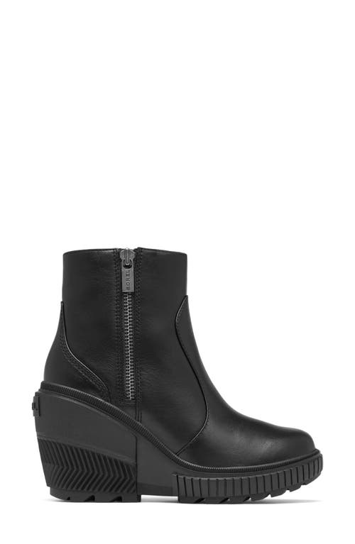 Sorel Ona Ave Zip Wedge Bootie In Black/black