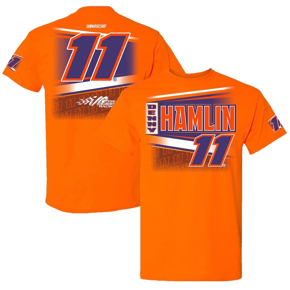 JOE GIBBS RACING TEAM COLLECTION Men's Joe Gibbs Racing Team Collection Orange Denny Hamlin Extreme T-Shirt