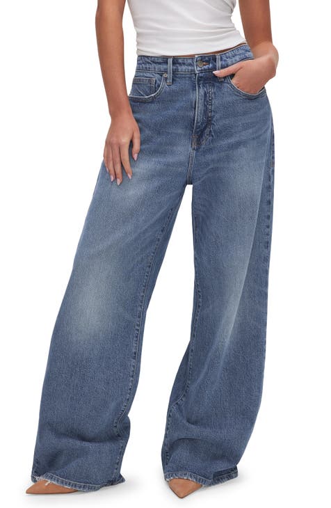  Women's Plus Size Jeans Plus High Waist Split Hem Flare Leg  Jeans (Color : Dark Wash, Size : X-Large) : Clothing, Shoes & Jewelry